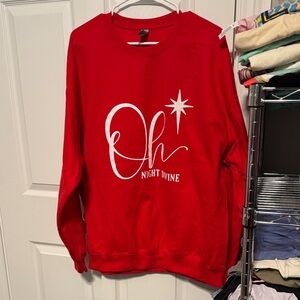 Gildan Red Sweatshirt with White Print